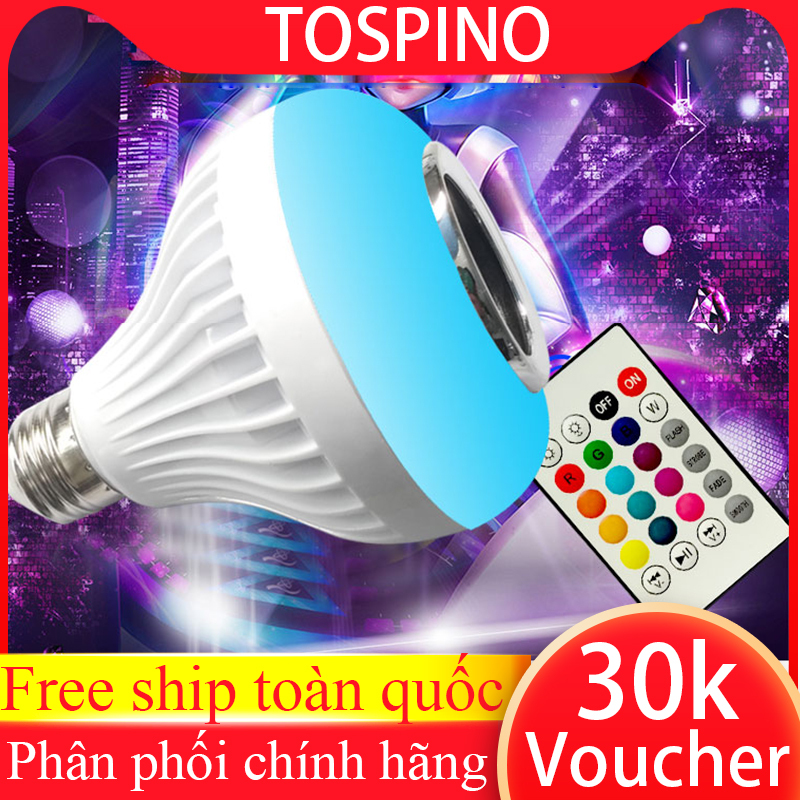 Đèn led 12 màu kèm loa bluetooth âm bass siêu trầm bóng đèn led 7 màu kèm loa bluetooth có điều khiển trên điện thoại và điều khiển bằng tay tiện nhi đèn trang trí đèn mini