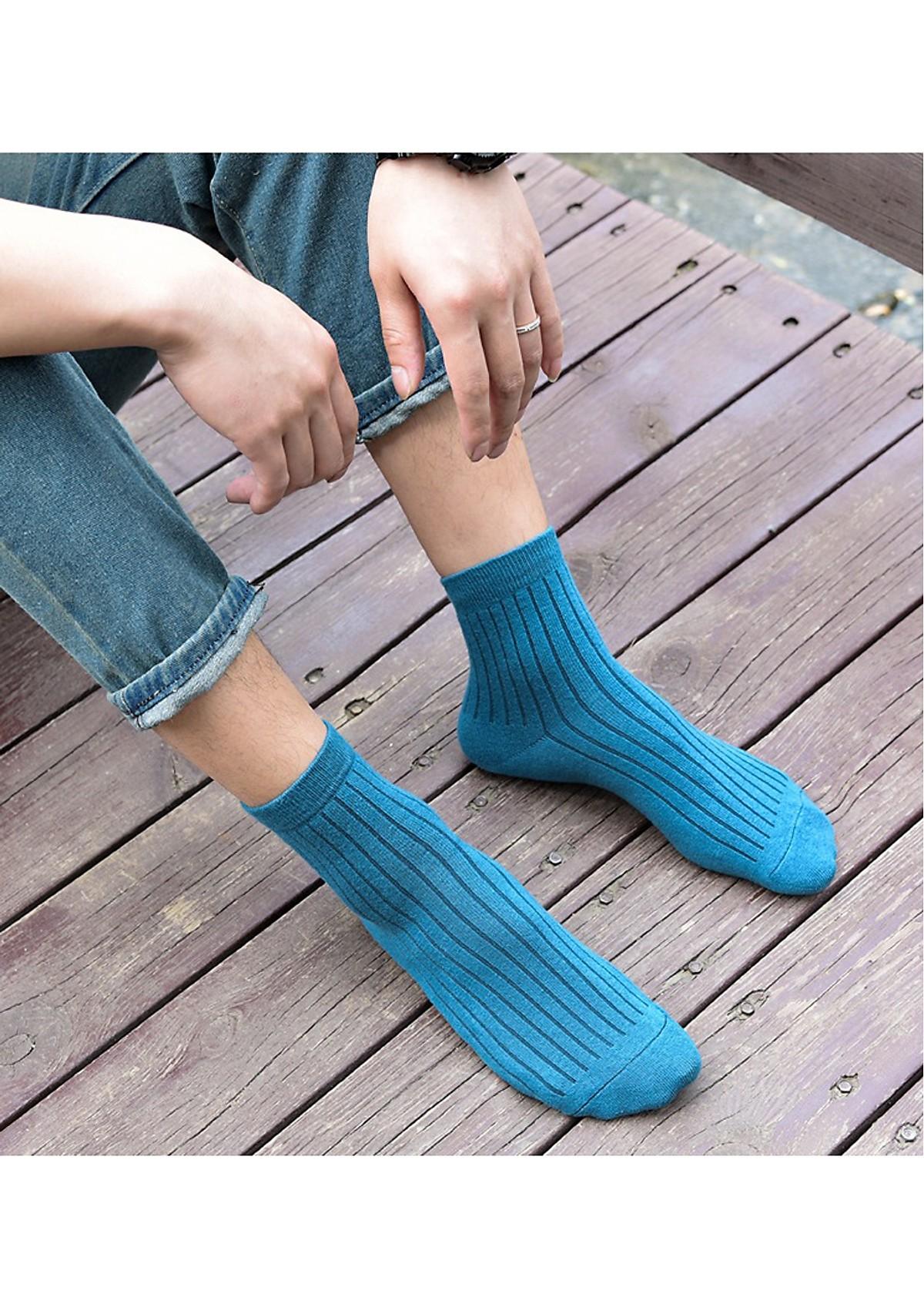 combo 05 đôi tất gân cổ cao