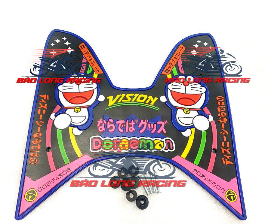 Thảm lót xe máy hoạt hình Doremon gắn VISION