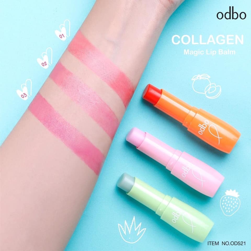 [HCM]Son Dưỡng Môi ODBO OD521 Collagen Magic Lip Balm