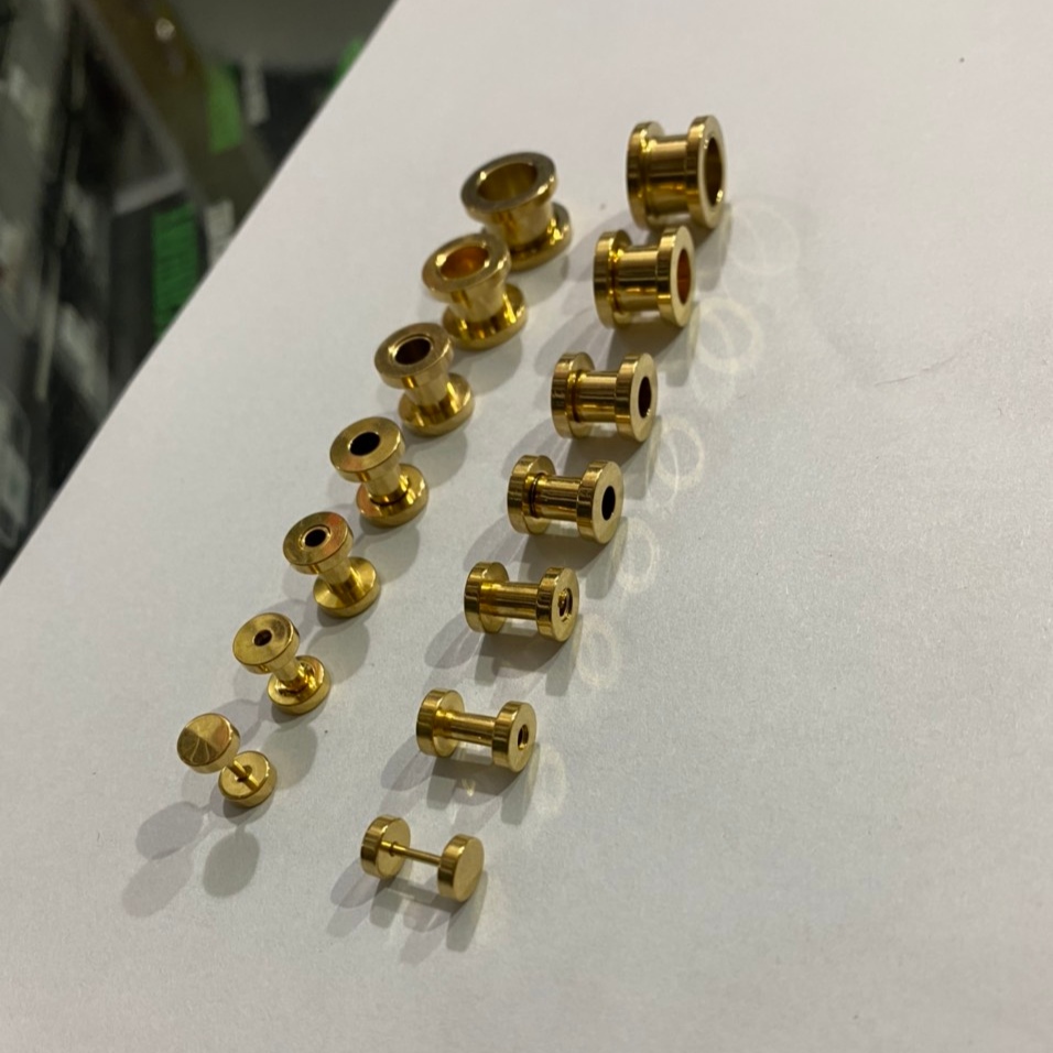 Set 7 khuyên nong tai màu Vàng size từ 2mm - 10mm