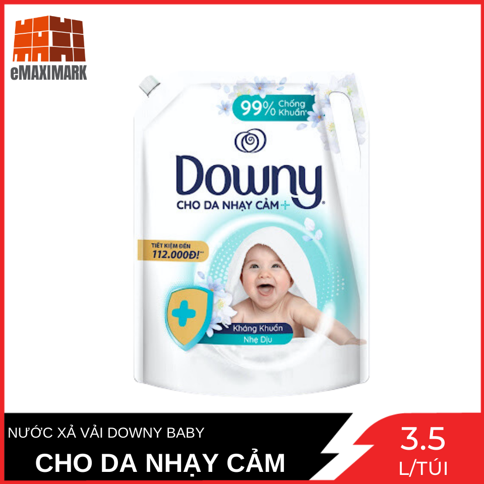 [HCM ship 2h] Nước Xả Vải Downy Baby Cho Da Nhạy Cảm Túi 3.5L