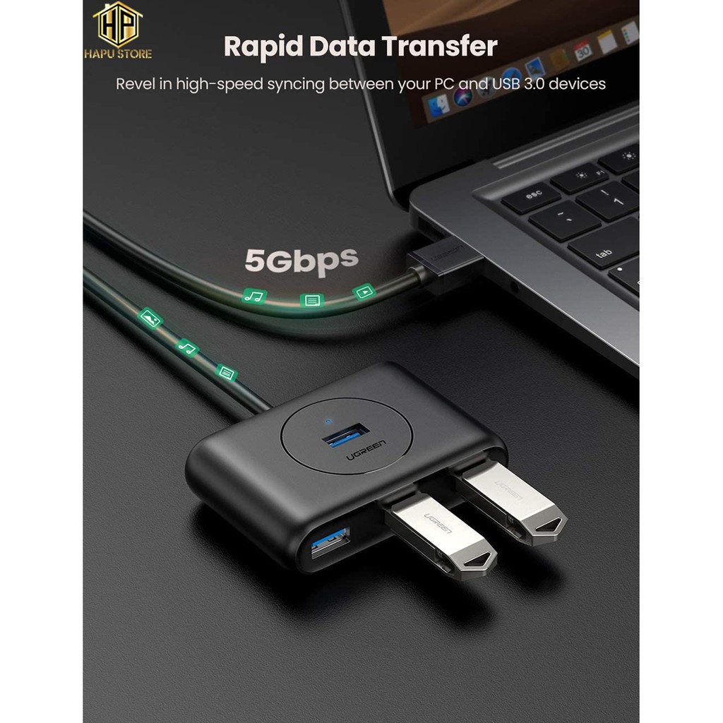 Bộ chia 4 cổng USB 3.0 Ugreen 20291 dài 1m  - Hapuhouse