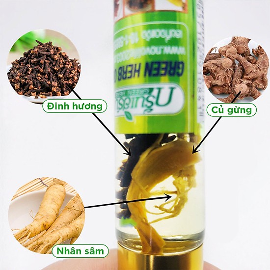 Dầu Lăn Nhân Sâm Thái Lan - Green Herb Oil 8ml