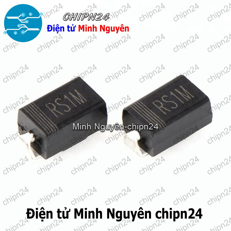 [10 con] (G7) Diode Dán RS1M SMA DO-214AC 1A 1000V (4.3x2.6mm) (SMD) (FR107) - HH006000