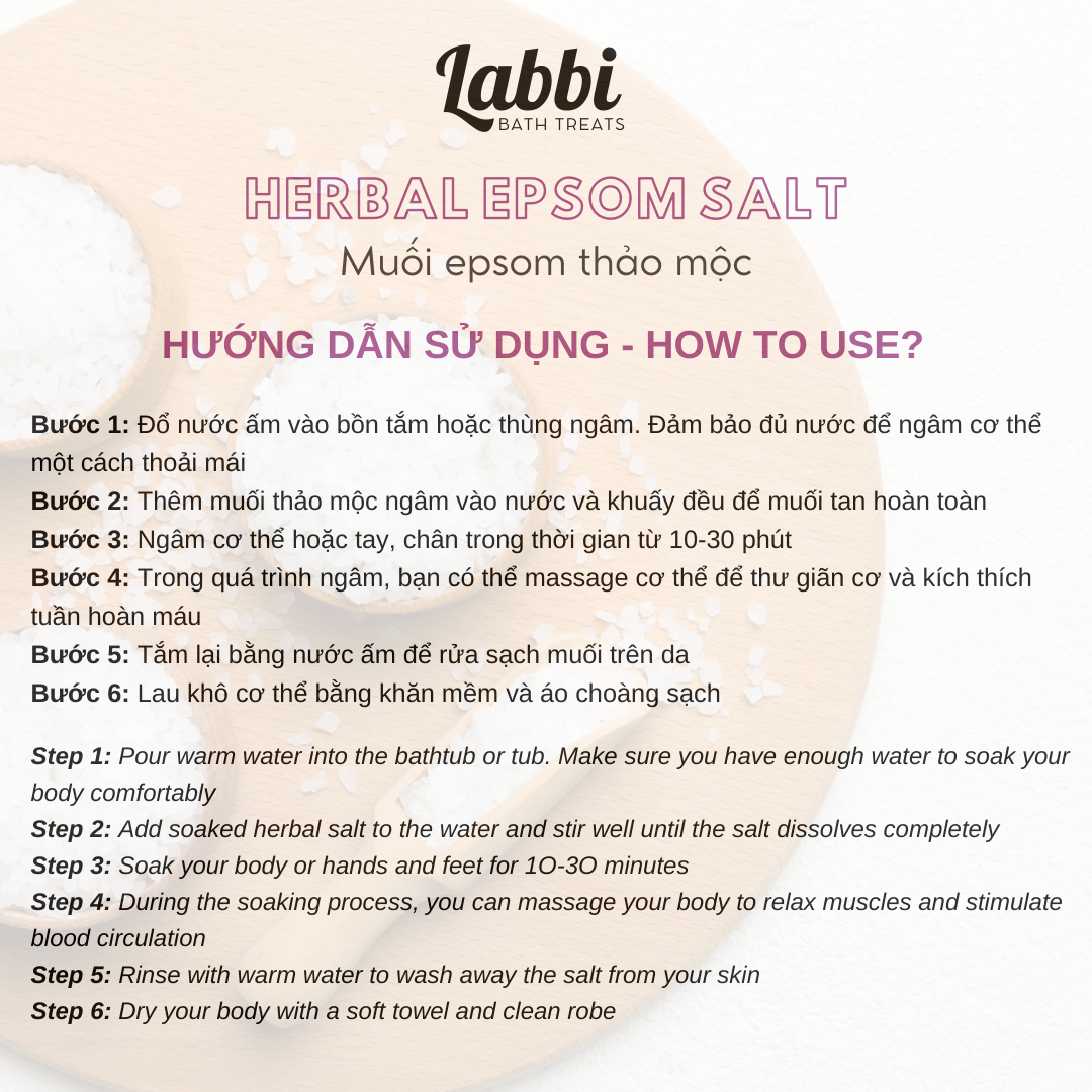 INVIGORATION - Muối epsom thảo mộc [Labbi Bathtreats] Epsom herbal salt