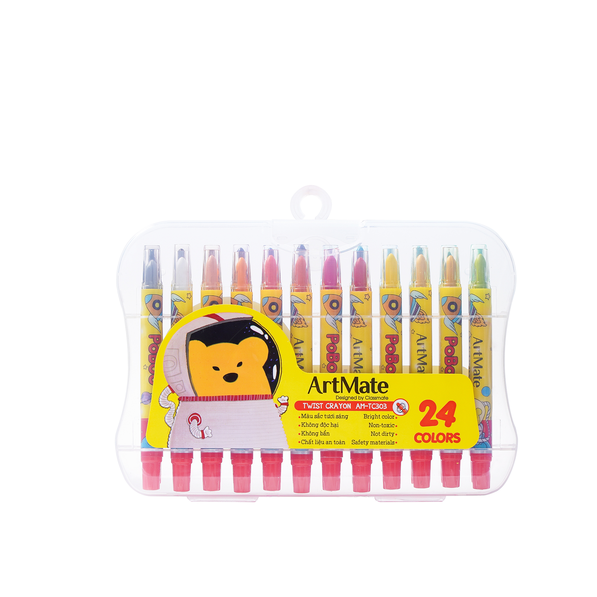 Bút Sáp Vặn CLASSMATE Bộ 12/18/24 Chiếc Màu Sắc Chuẩn, Tươi Sáng, Bám Giấy Tốt Cho Bé Tập Tô AM-TC301/302/303
