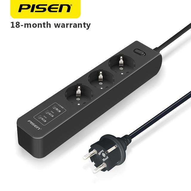 Ổ cắm điện Pisen 303-EP ( 3xAC, 3x USB )