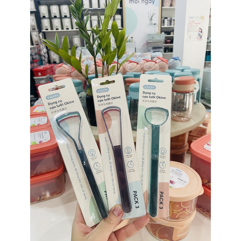 (Bộ 3 cái) Dụng cụ cạo lưỡi Okina INOCHI