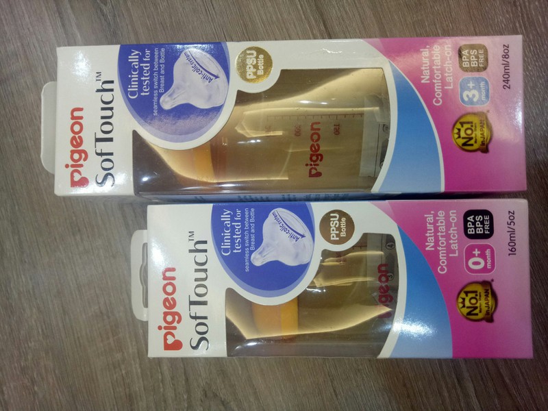 Bình pigeon plus nhựa ppsu 160ml/240ml