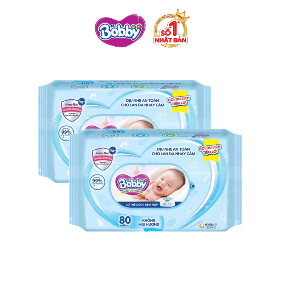 [MKB Gift] Combo 2 gói khăn ướt Bobby - gói 100 miếng