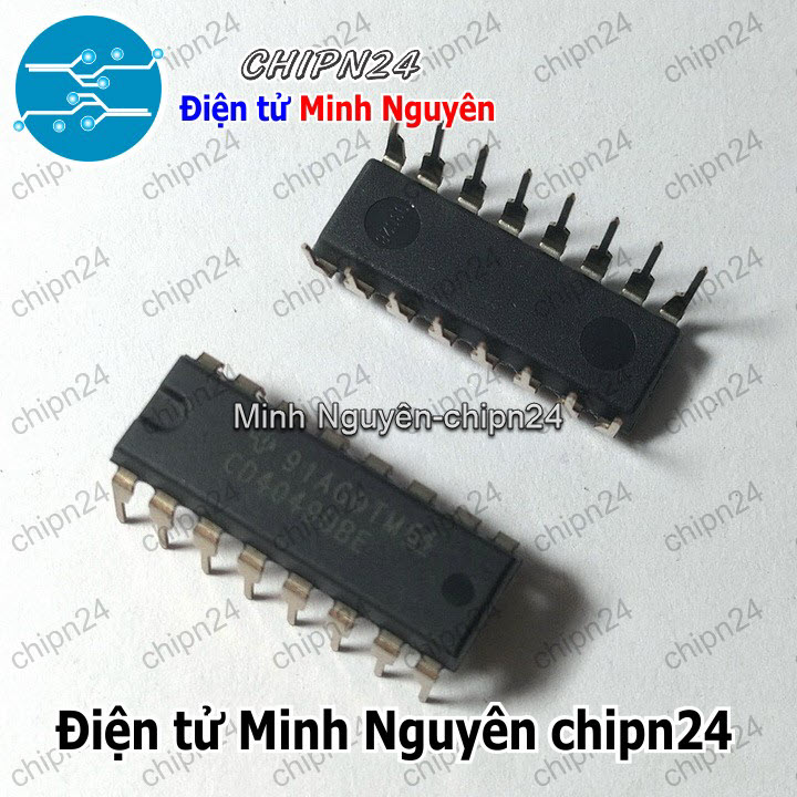 [2 con] (DT) IC CD4049UBE DIP-16 Hàng Tốt (CD4049 4049) (IC 6 Cổng đệm đảo) - HH004300