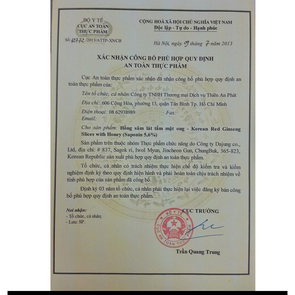 Hồng sâm lát tẩm mật ong Pocheon Hàn Quốc 200g