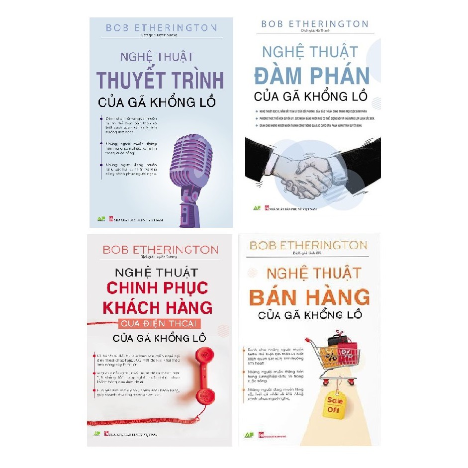Sách Combo Nghệ Thuật Chinh Phục Khách Hàng+Nghệ thuật bán hàng+ đàm phán+Nghệ thuật Thuyết trình Của Gã Khổng Lồ +Tặng