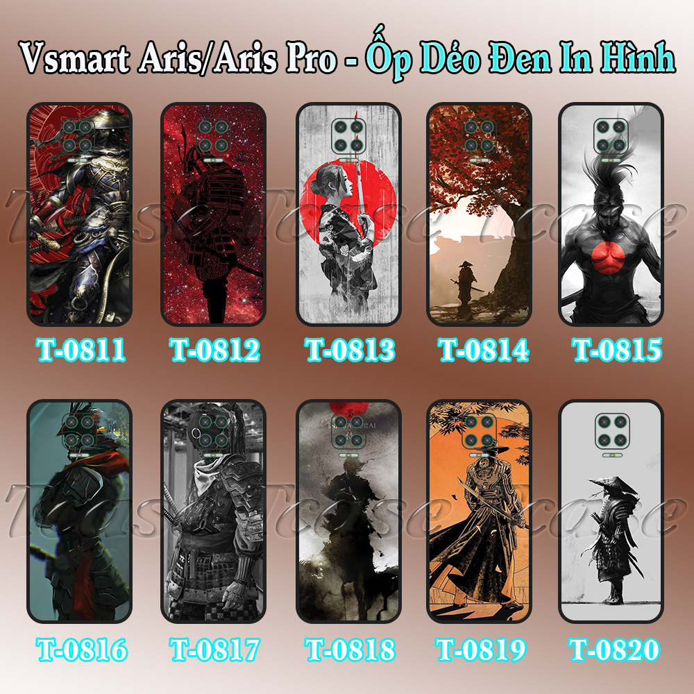 [HCM]Ốp lưng Vsmart Aris/ Aris Pro dẻo đen in hình Võ Sĩ Samurai