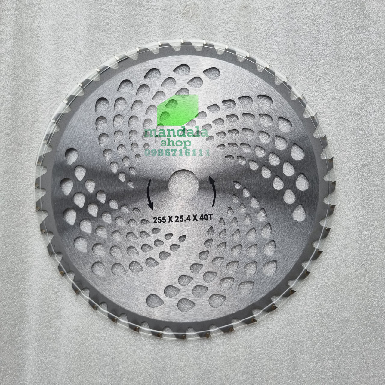Lưỡi cắt cỏ tròn răng hợp kim d=255, 40 răng, lỗ cốt 25.4mm