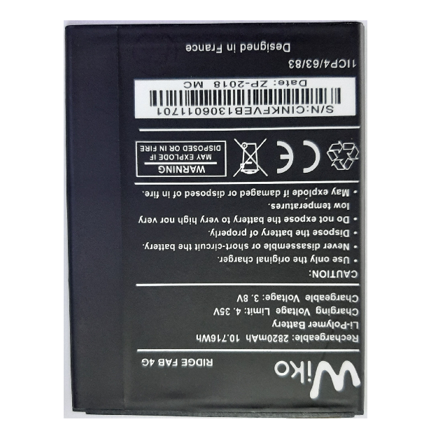 Pin điện thoại Wiko RIDGE FAB 4G