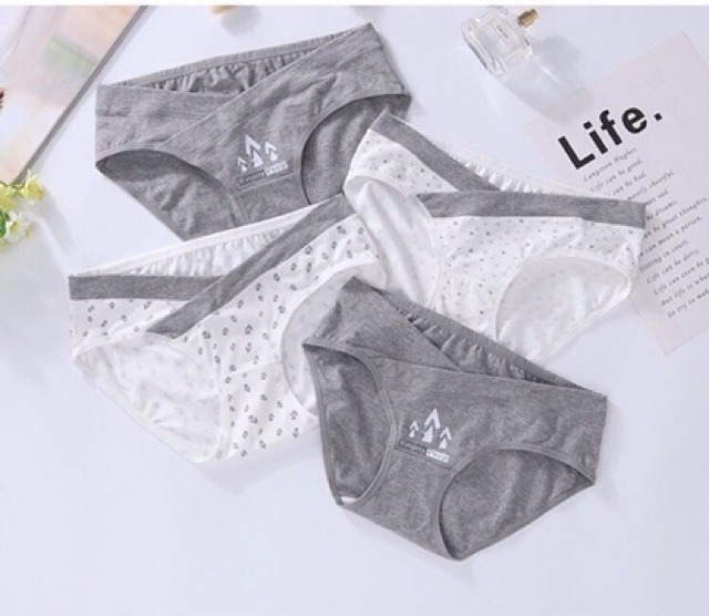Quần Lót Bầu Cạp chéo Sau Sinh Cotton Cao Cấp