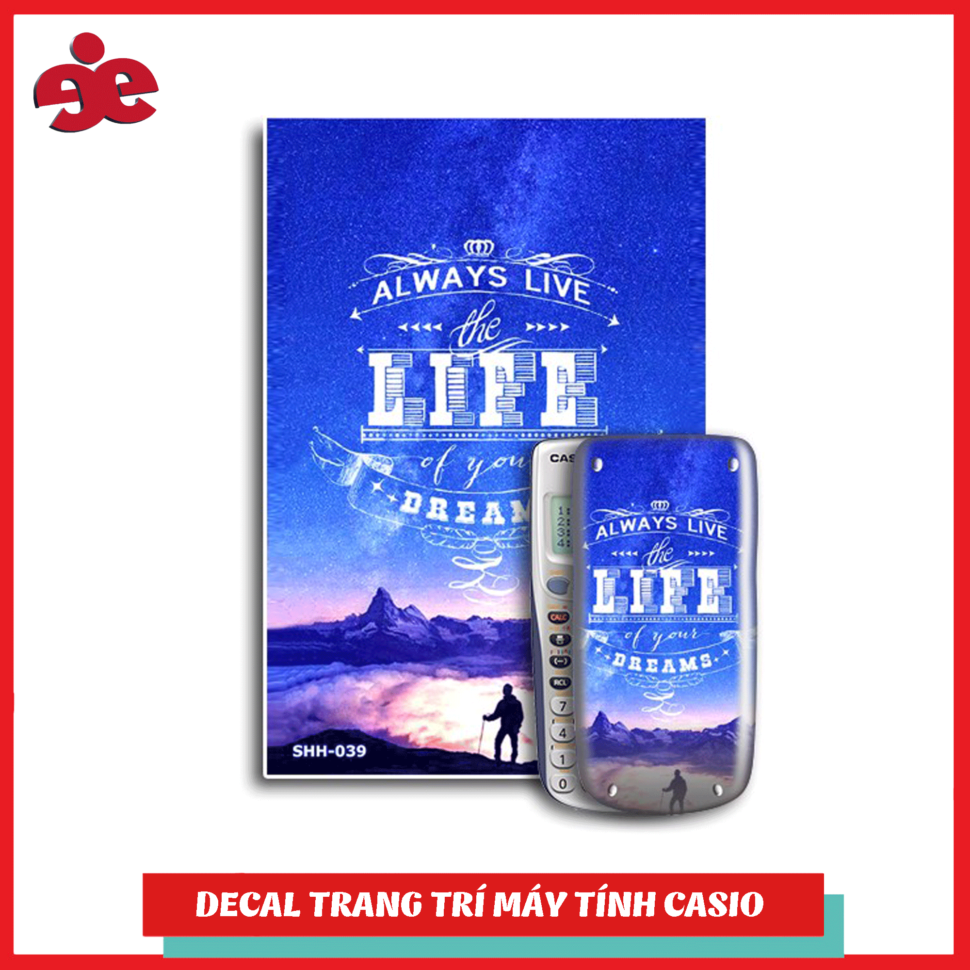 Bộ 2 decal trang trí máy tính cầm tay Slogan 039