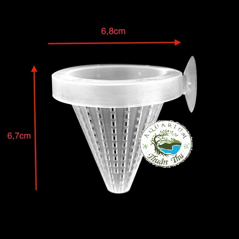 Phễu đựng giun trùng chỉ, rọ cốc đựng thức ăn cho cá cảnh bằng nhựa