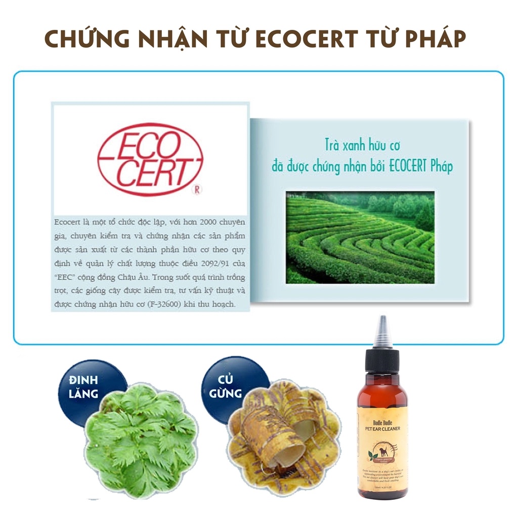 [Chính hãng] Budle'Budle (120ml) Dung Dịch Vệ Sinh Tai Mắt Răng Miệng Cho Chó