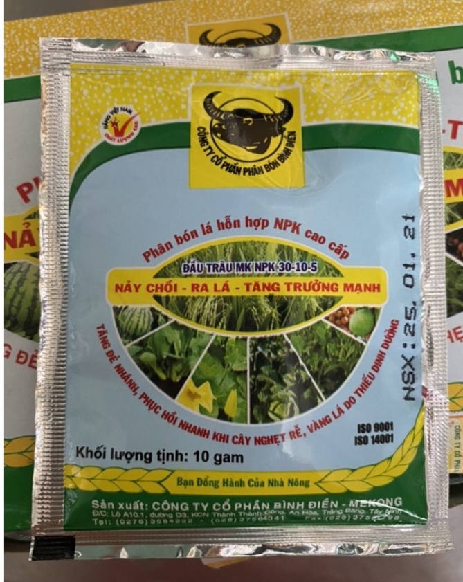 Phân bón lá siêu nảy chồi Đầu Trâu 30-10-5 gói 10gr phân bón siêu tăng trưởng