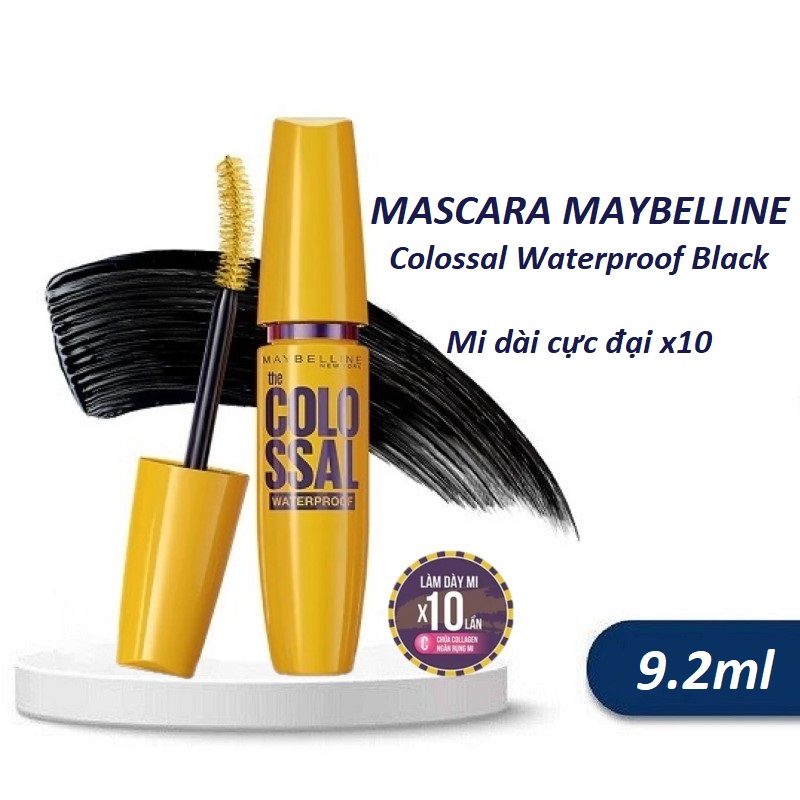 Maybelline Newyork Colossal Waterproof Black Mascara 9.2ml