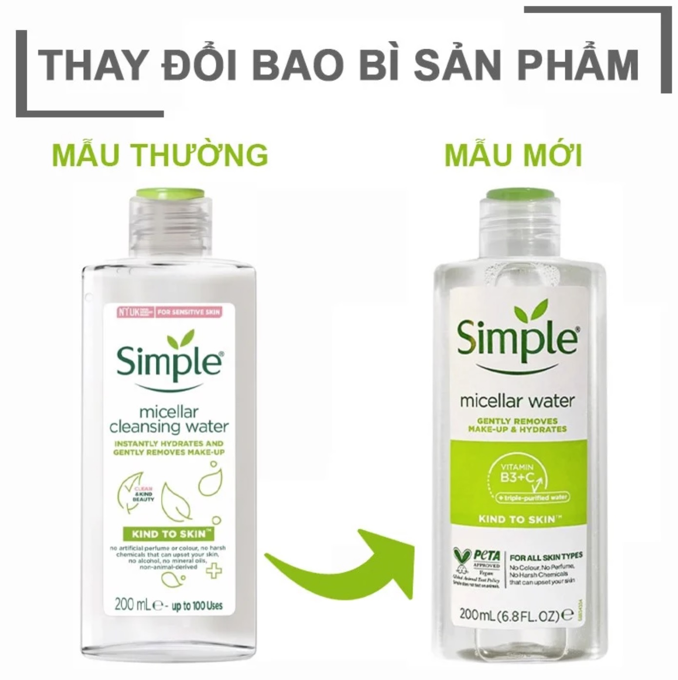 Nước Tẩy Trang Simple  - Micellar Cleansing Water