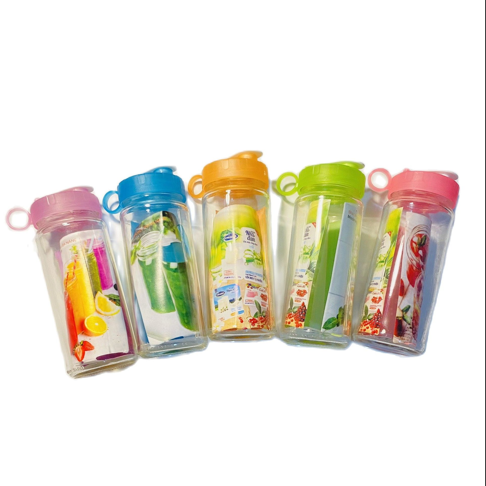 Bình thủy tinh đa năng 350ml (được chọn màu)