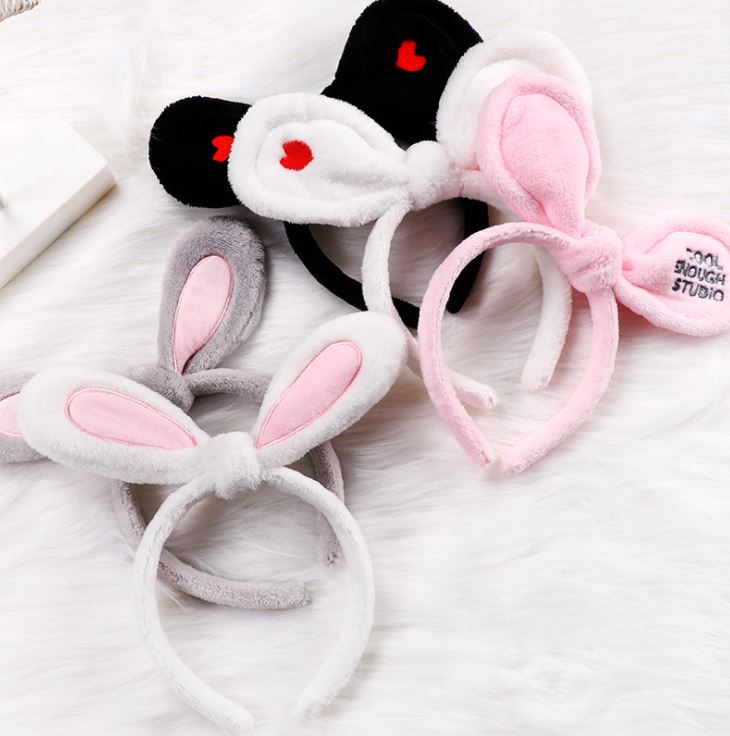 Băng Đô, Bờm Cài Tóc Tai Thỏ Phối Tim Siêu Cute M10