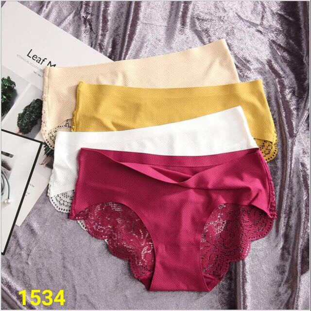 Quần lót su ren của nữ thông hơi 1534, bộ 5 quần lót ren không lộ viền thoáng mát co dãn tốt - Quần lót của nữ kháng khuẩn mềm thoáng mát - TinTin888