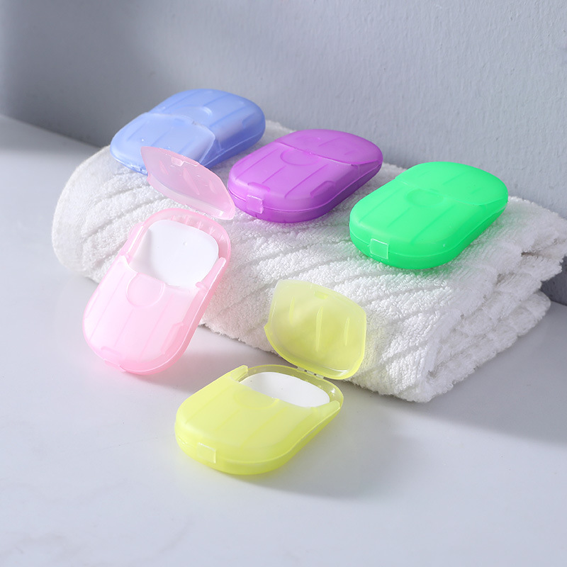 Travel paper soap using a compact