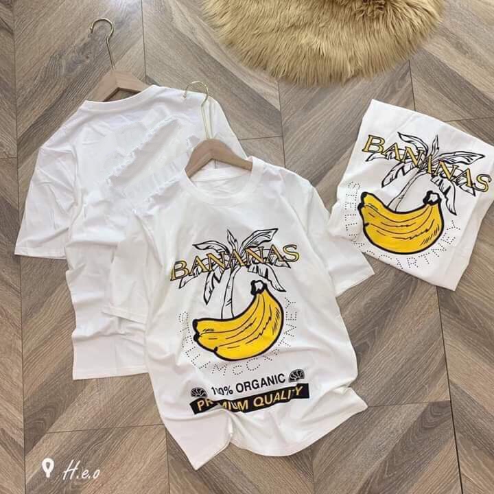 [HCM]Áo thun nữ form rộng Hàn Quốc in hình Trái Chuối dễ thương vải dày mịn mát