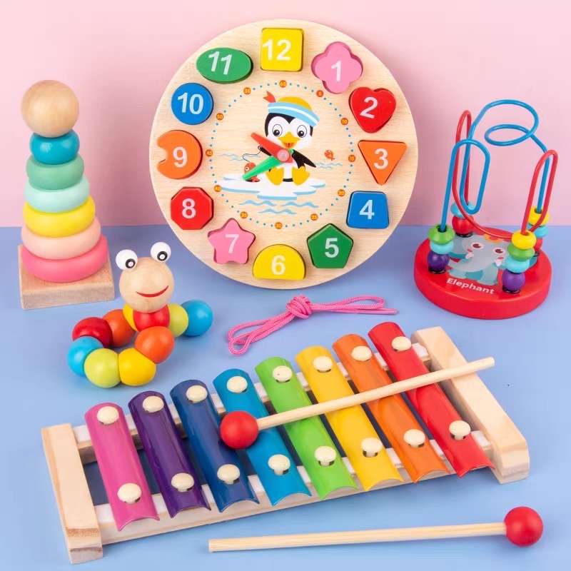 COMBO Đồ chơi gỗ Montessori, Combo 6 món đồ chơi gỗ