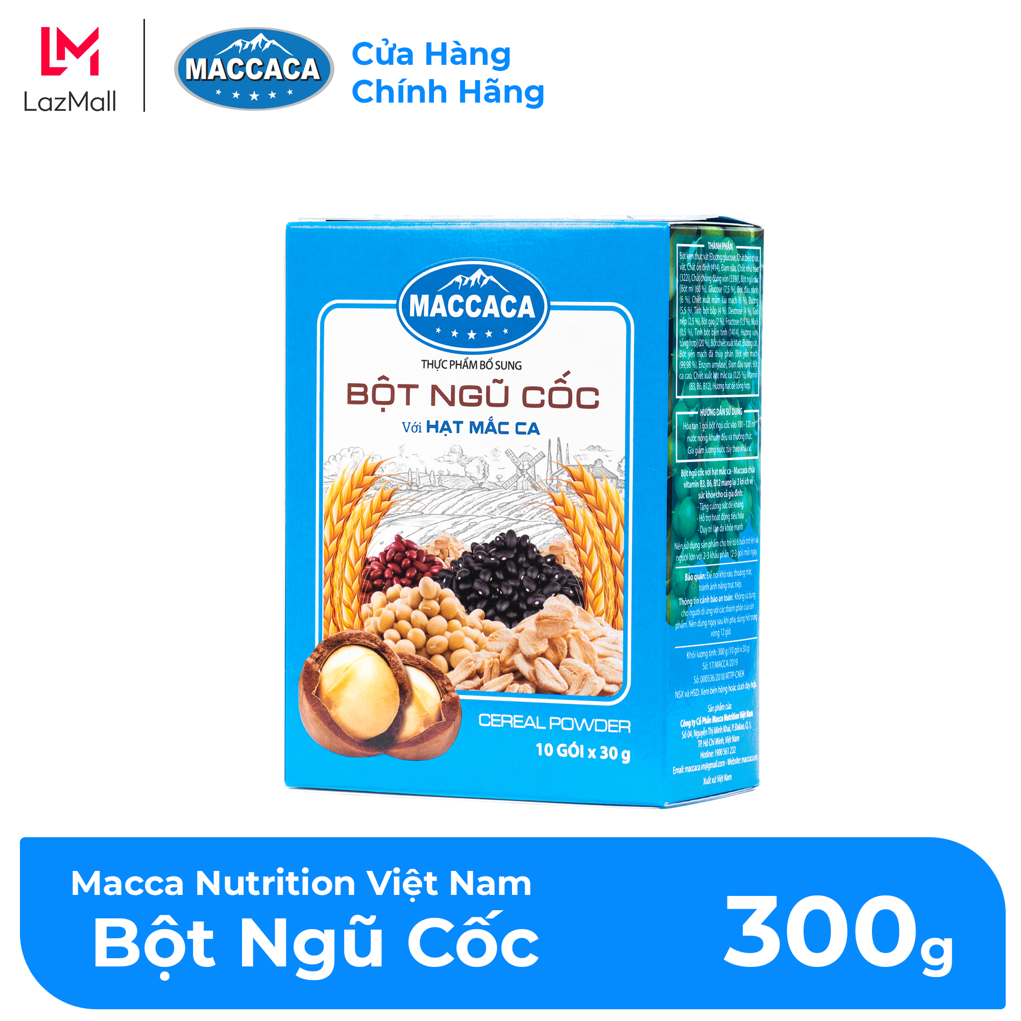 Maccaca  Bột Ngũ Cốc với hạt Mắc ca