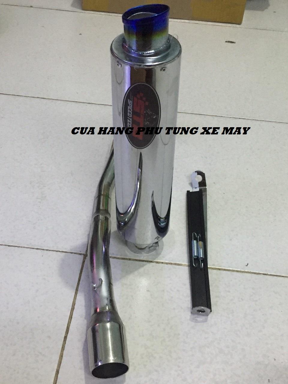 Pô STB F1 gắn xe Dream,  Wave, Sirius, Cub ( kèm cổ inox + pát treo pô + lò xo )