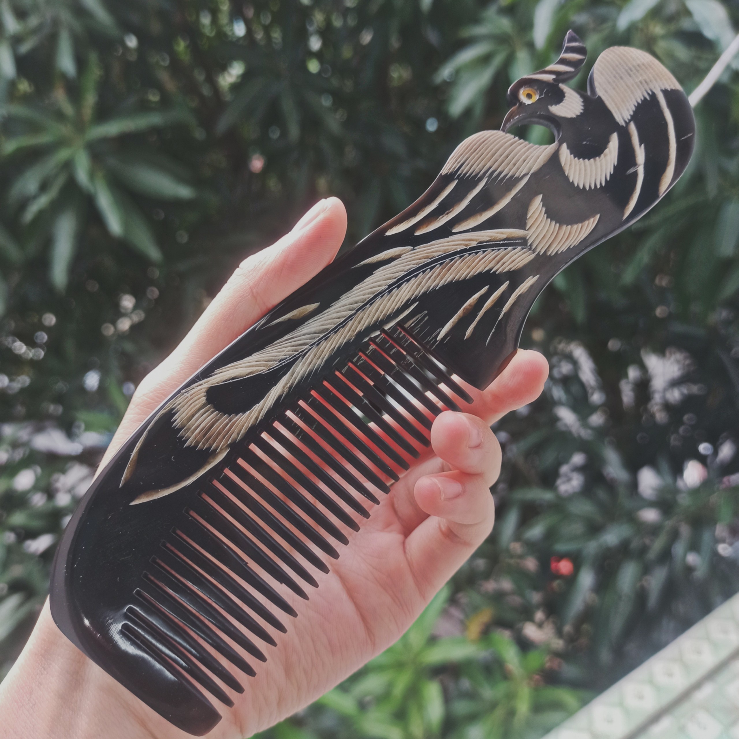 Lược chải tóc - Lược sừng chải tóc hình phượng