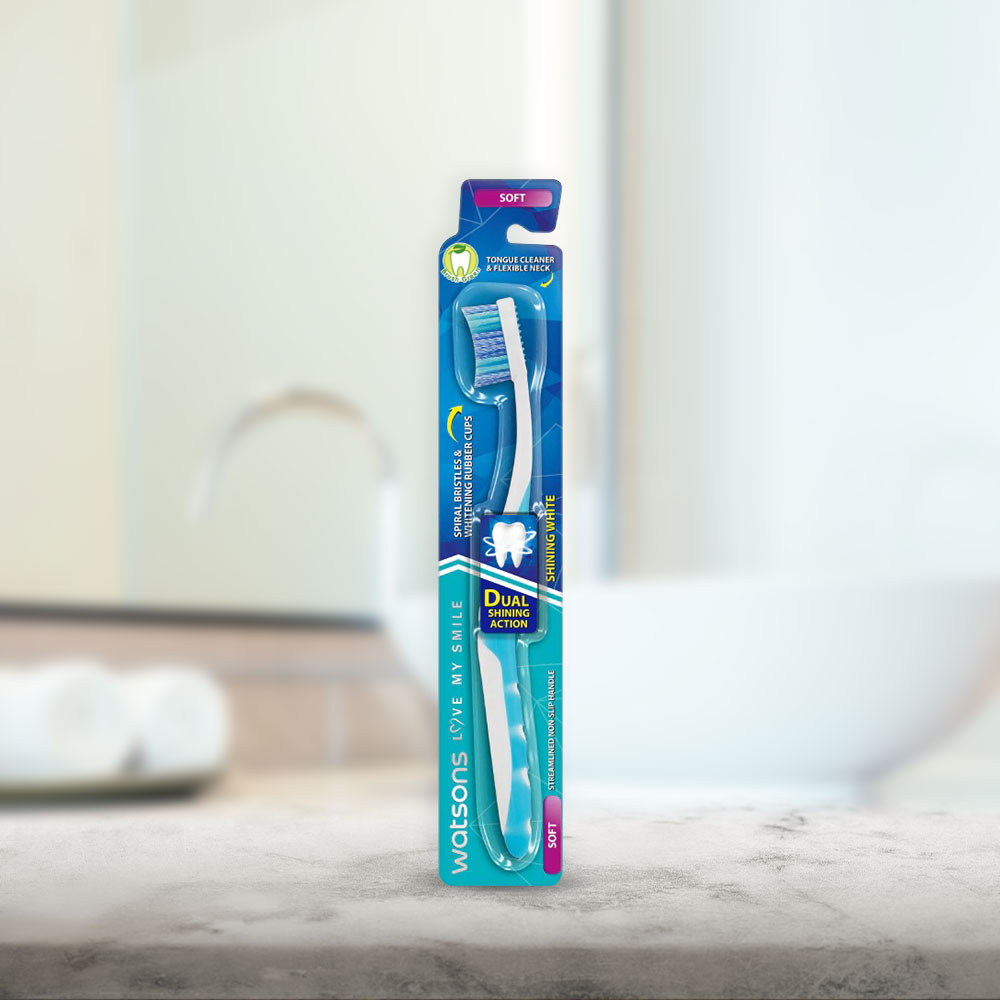 Bàn Chải Đánh Răng Watsons Shining White Toothbrush (Soft) 1s