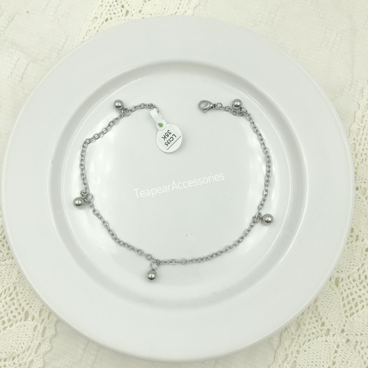 Lắc chân erika trơn đơn giản đeo hàng ngày inox không gỉ sét