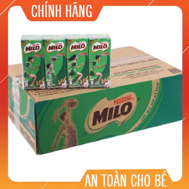 [Date 2.2024] Thùng 48 Hộp Sữa MILO lúa mạch 180ml