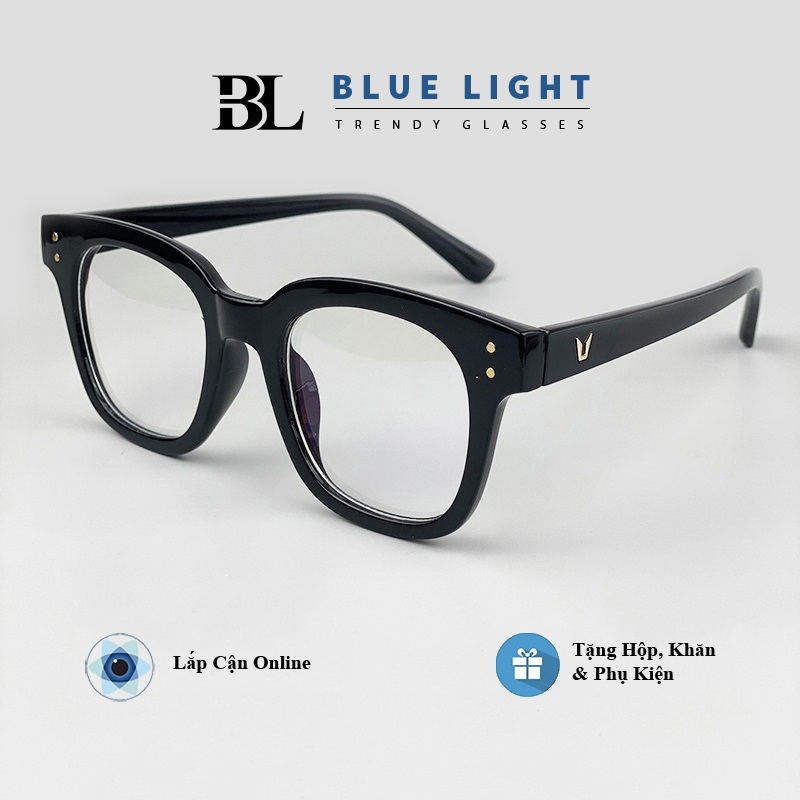 Gọng Kính Cận, Kính Giả Cận Nam Nữ GM V, Chống Ánh Sáng Xanh, Mắt Vuông To Gọng Dày Hàn Quốc - BLUE LIGHT