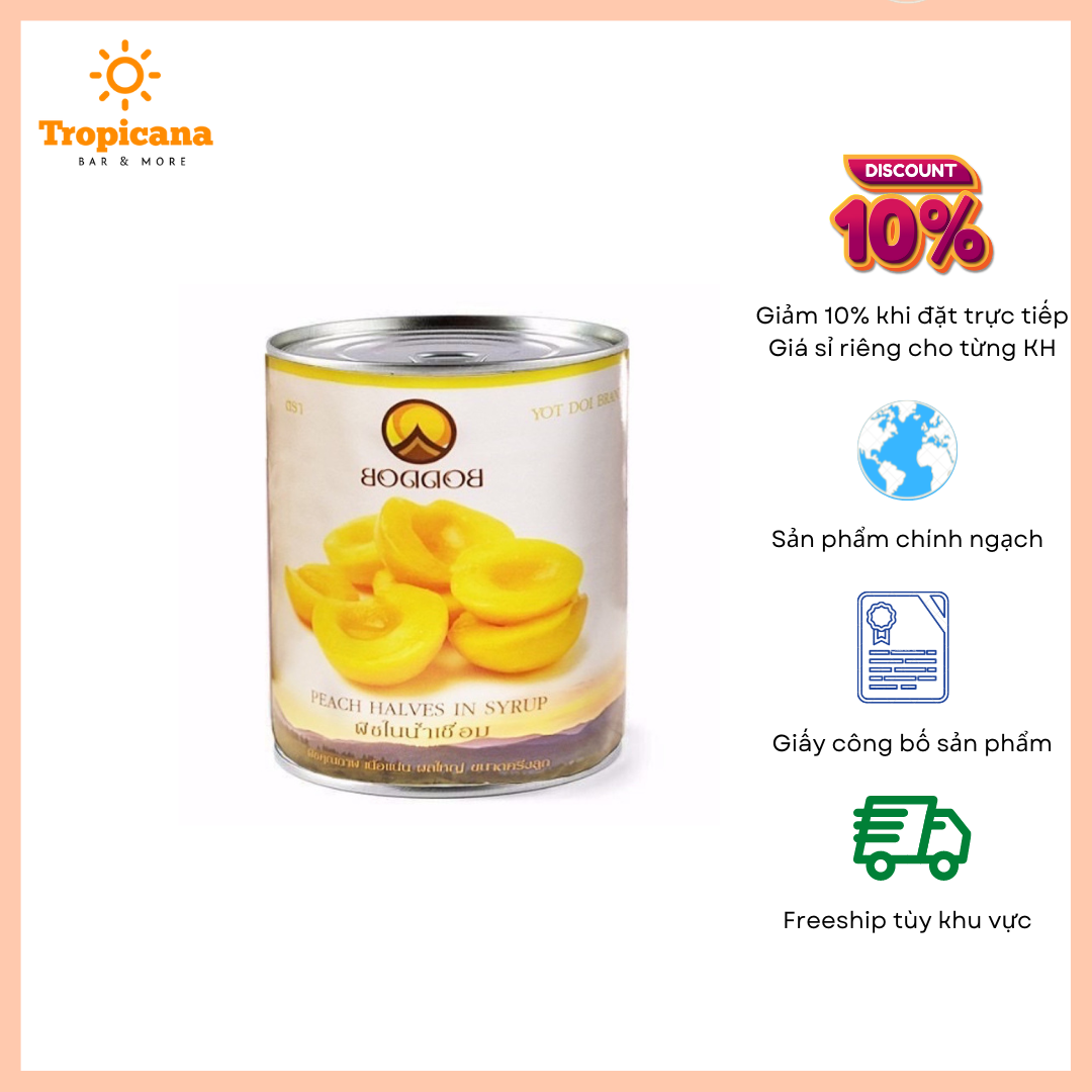 Đào ngâm thái boddob - lon 820gr