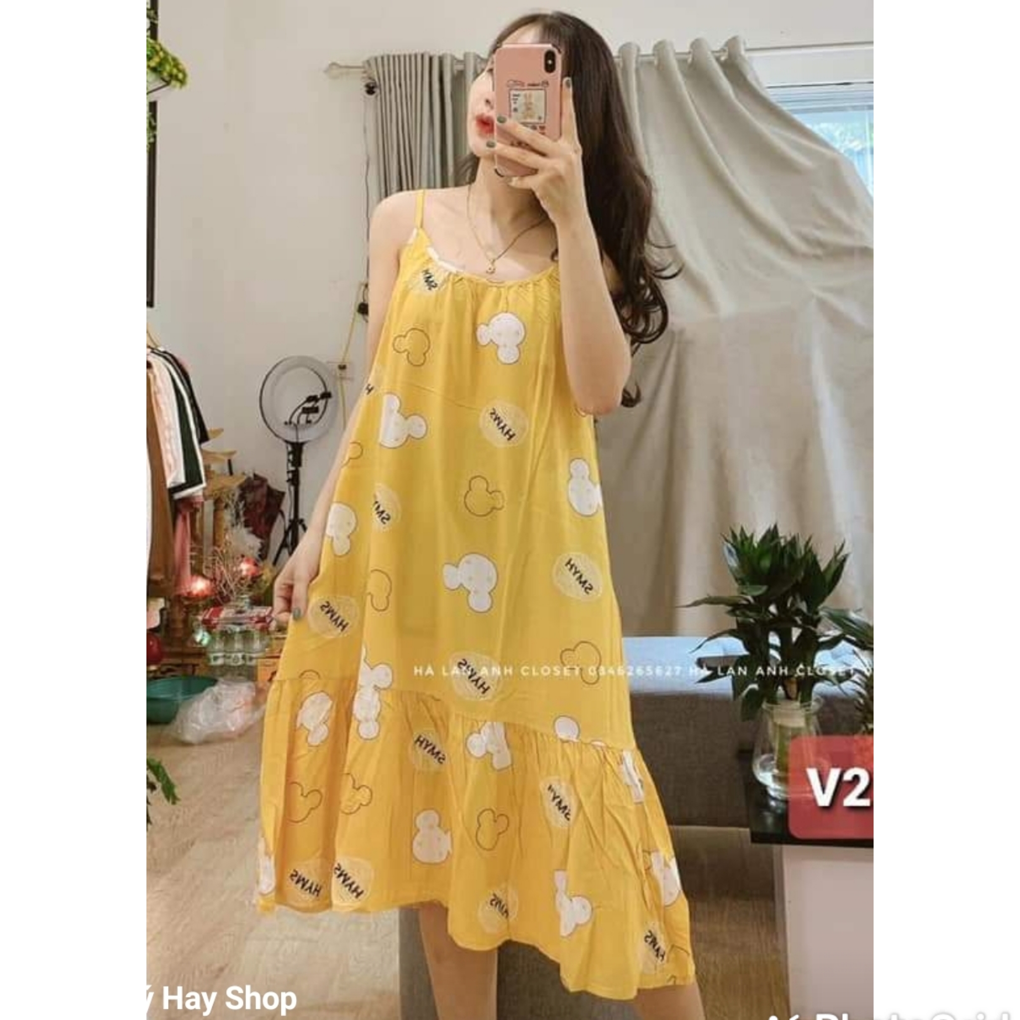 Đầm bầu lanh 2 dây-Váy bầu lanh hè chất mát hè -đầm bầu mặc nhà chất lanh mềm, mát xinh-free size 40-65kg