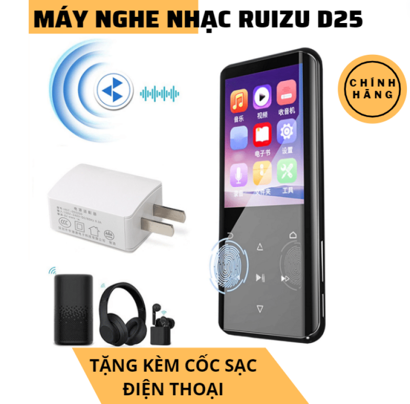 Máy nghe nhạc Ruizu D25 hỗ trợ Bluetooth 5.0 bộ nhớ trong 16G - Hifi Music Player Ruizu D25 Tặng kèm Cốc sạc điện thoại đa năng 5v - Hàng chính hãng
