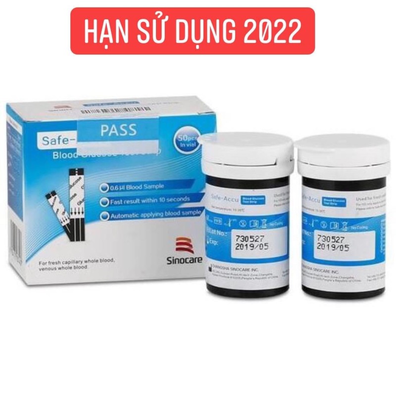 Bộ 50 que thử máy đo đường huyết Safe Accu Sinocare