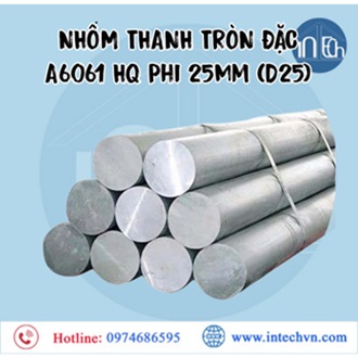 NHÔM THANH TRÒN ĐẶC A6061 HQ Phi 25mm (D25)