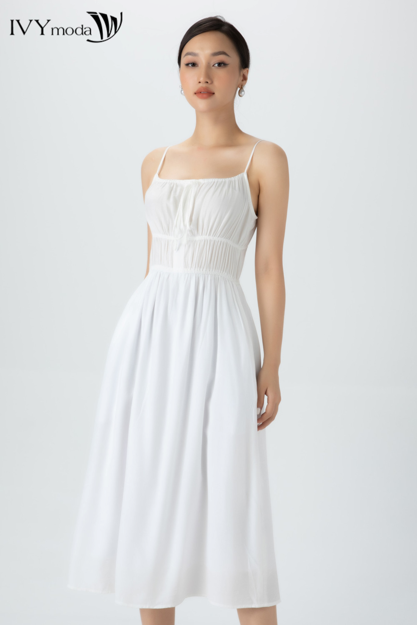[CHỈ 15.1 - MUA 3 GIẢM THÊM 15%] Đầm thô xòe 2 dây IVY moda MS 41B8707