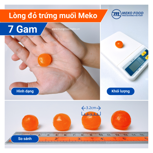 Lòng đỏ trứng vịt muối cỡ VỪA 11gram (50 trứng/túi hút chân không)