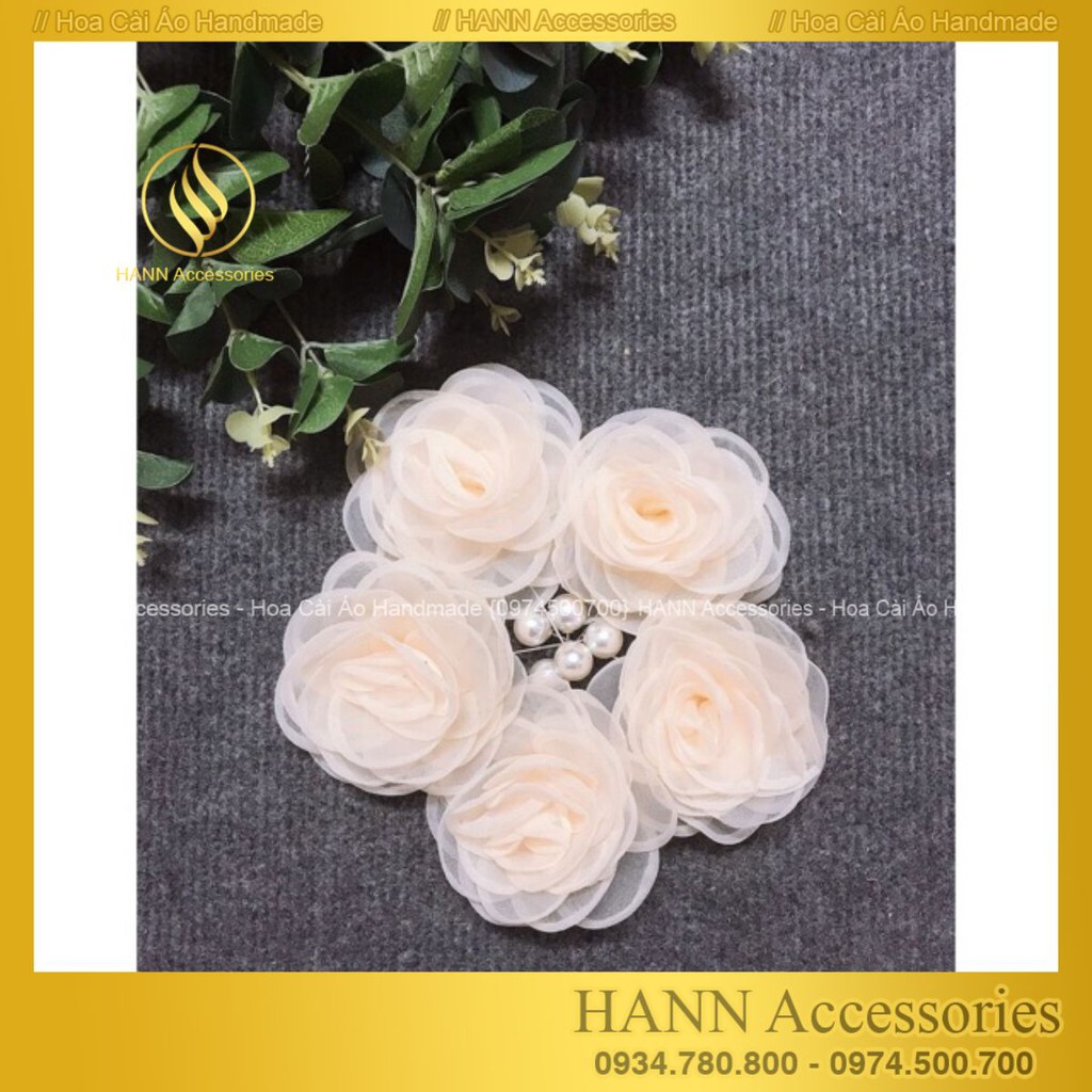 Hoa Cài Áo , Hoa Hồng Cài Áo [HANN HANDMADE - Hoa cài áo, phụ kiện thời trang sỉ]