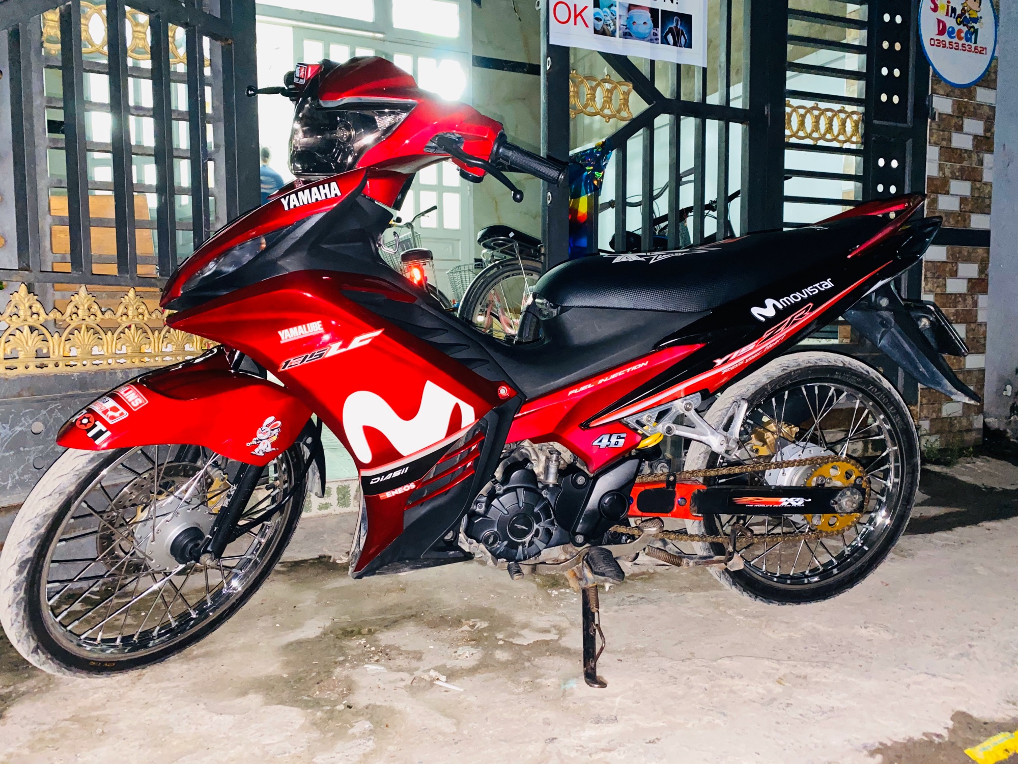 Tem rời Ex 2011 Movistar dán xe đỏ